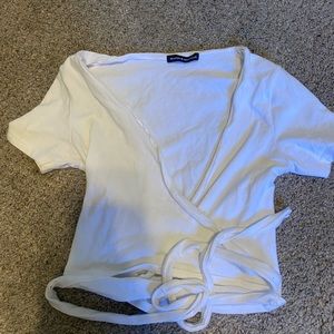 White brandy wrap top